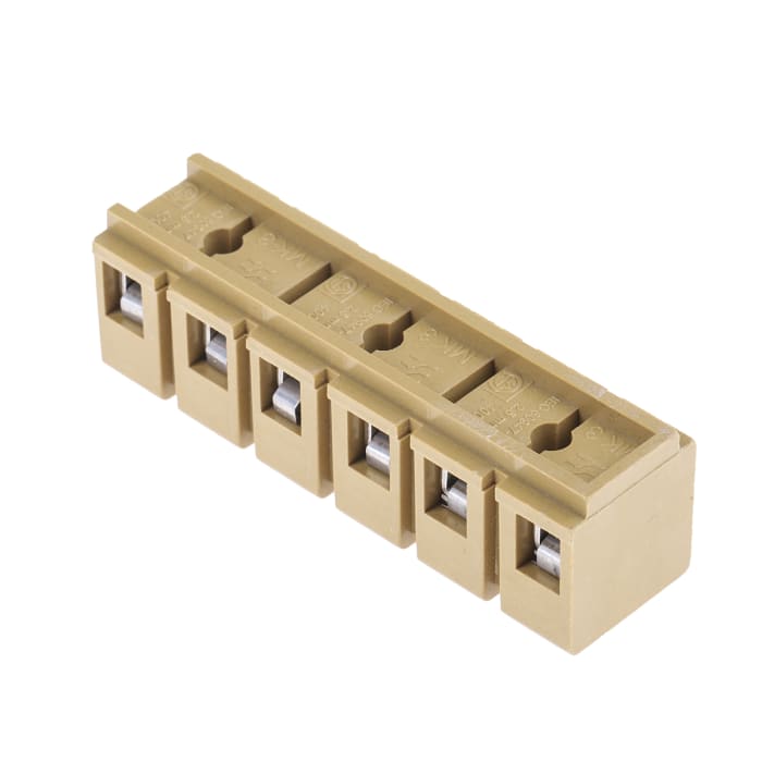 Borne de raccordement Weidmuller, 6 pôles , A visser, 2.5mm², 24A
