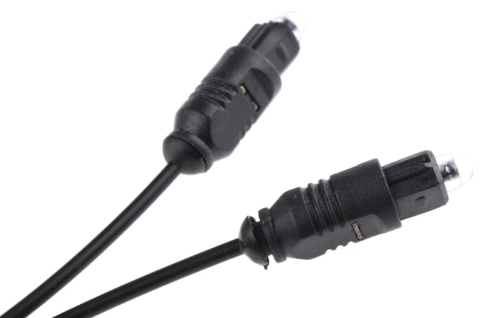 RS PRO Male TOSlink to Male TOSlink Optical Audio Cable, 1.5m