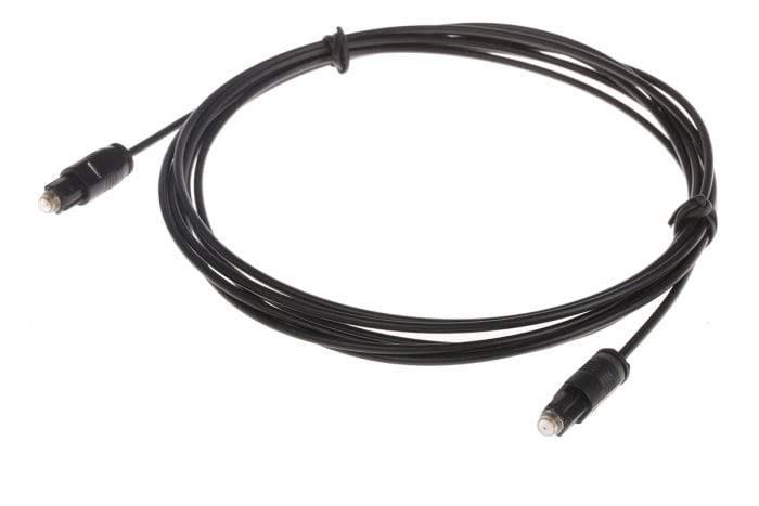 RS PRO Male TOSlink to Male TOSlink Optical Audio Cable, 2.5m