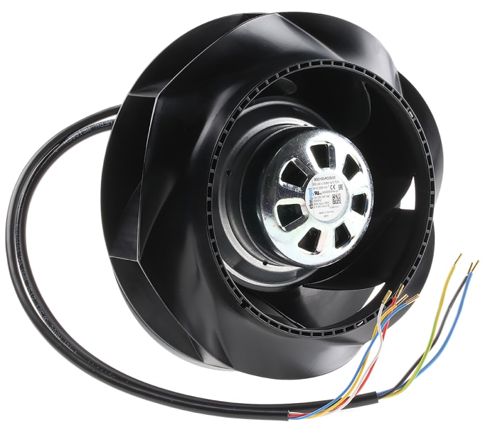 Odstředivý ventilátor, řada: RadiCal, 190 (Dia.) x 71.4mm odstředivé, průtok vzduchu: 735m³/h 230 V AC