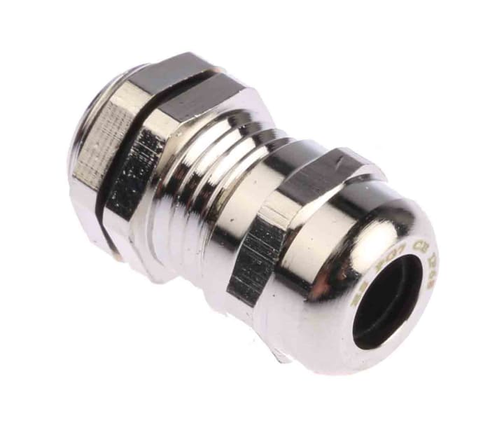 RS PRO Metallic Nickel Plated Brass Cable Gland, PG7 Thread, 3mm min., 6.5mm max., IP68