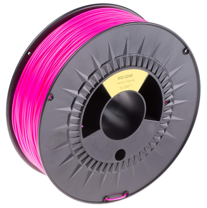 RS PRO 1.75mm Pink PLA 3D Printer Filament, 1kg