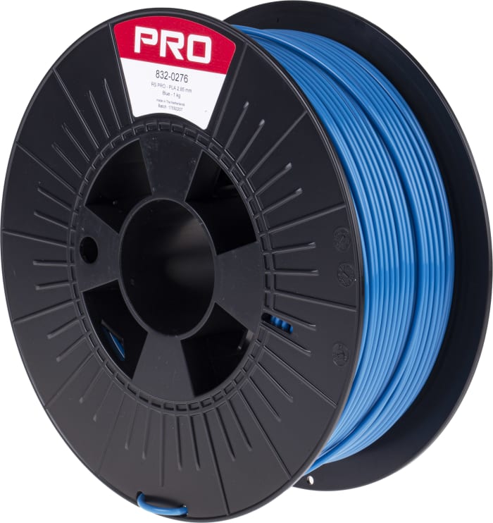 Filament pour imprimante 3D RS PRO, PLA, Ø 2.85mm, Bleu, 1kg, FDM