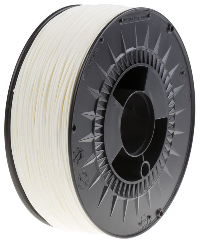 RS PRO 1.75mm White ABS 3D Printer Filament, 1kg