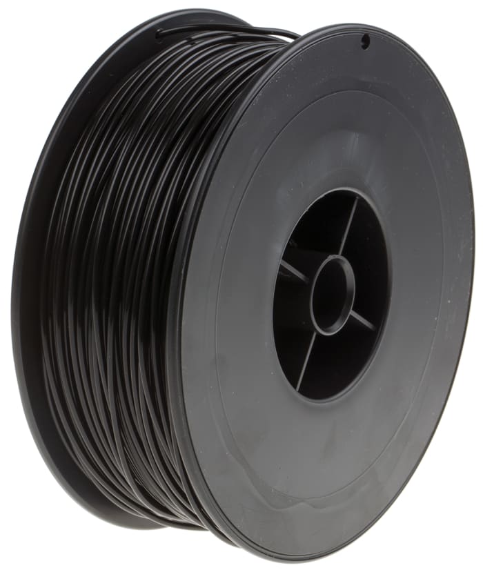 Filament pour imprimante 3D RS PRO, PLA, Ø 1.75mm, Noir, 300g, FDM