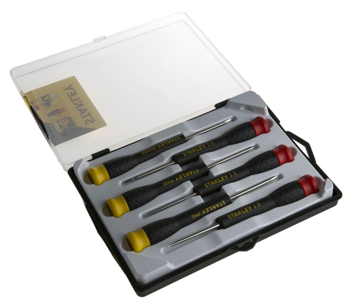 Jeu de tournevis de précision Stanley, Phillips, Fendu, 6 pièces