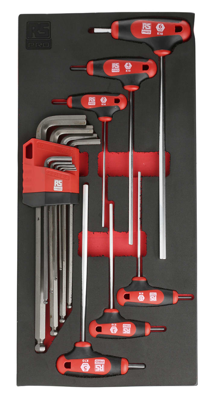 RS PRO 15 piece L T Metric Hex Key Set 1.5 10 2 6mm