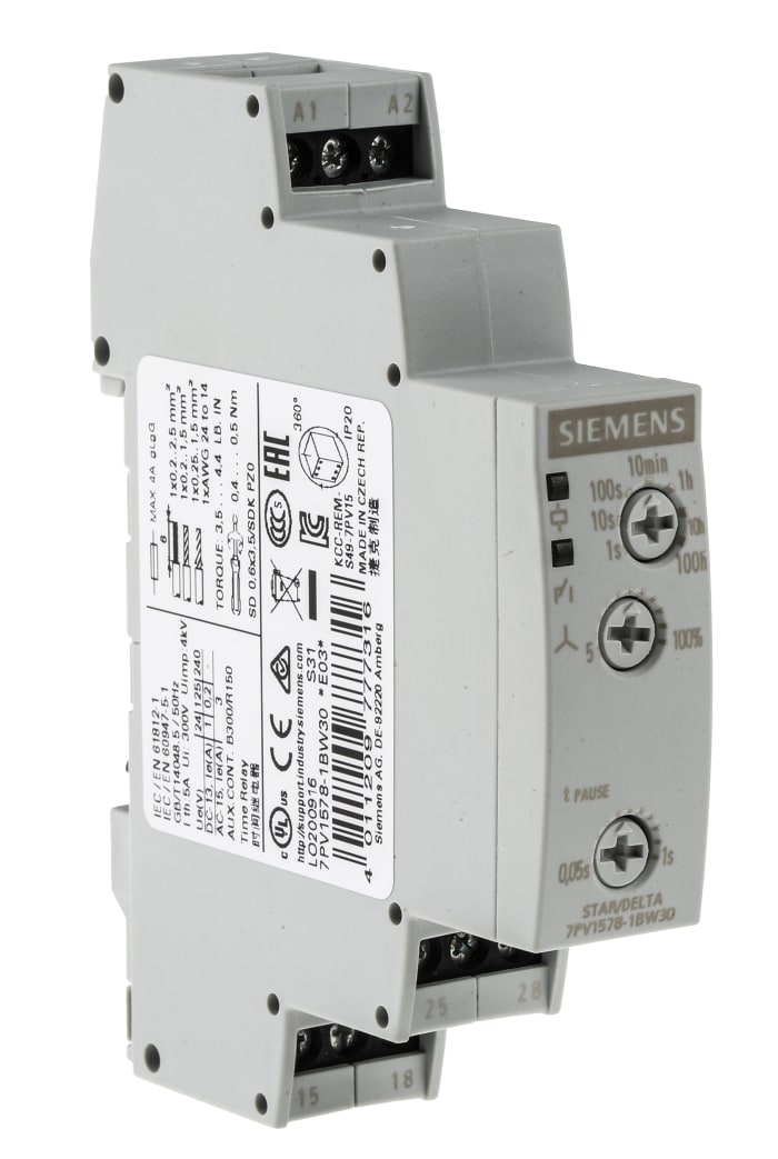 7PV1578-1BW30 Siemens | Siemens DPNO Multi Function Timer Relay, 12 →