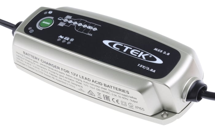 mxs3 8 ctek ctek mxs 3 8 lead acid 12v 3 6a battery charger with euplug 835 2728 rs components