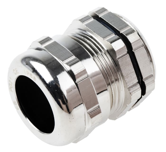 RS PRO Metallic Nickel Plated Brass Cable Gland, PG21 Thread, 13mm Min, 18mm Max, IP68