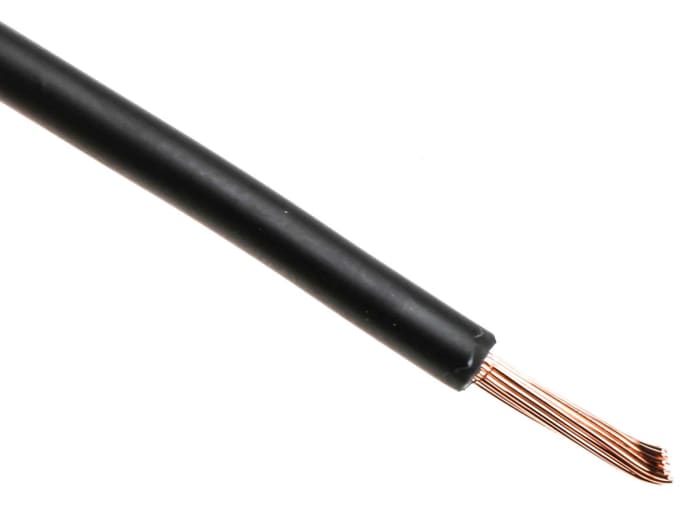 RS PRO Black 1.5mm² Hook Up Wire, 15 AWG, 27/0.25 mm, 100m, Polyolefin Cross-linked EI5, Type EI 5 to EN 50363-5