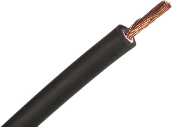 RS PRO Black 10 mm² Hookup & Equipment Wire, 7 AWG, 96/0.35 mm, 100m, Cross-linked Elastomeric Compound EI7 Insulation