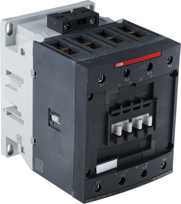 Contactor ABB AF40 AF de 4 polos, 4 NA, 125 A, bobina 230 V ac, 37 kW