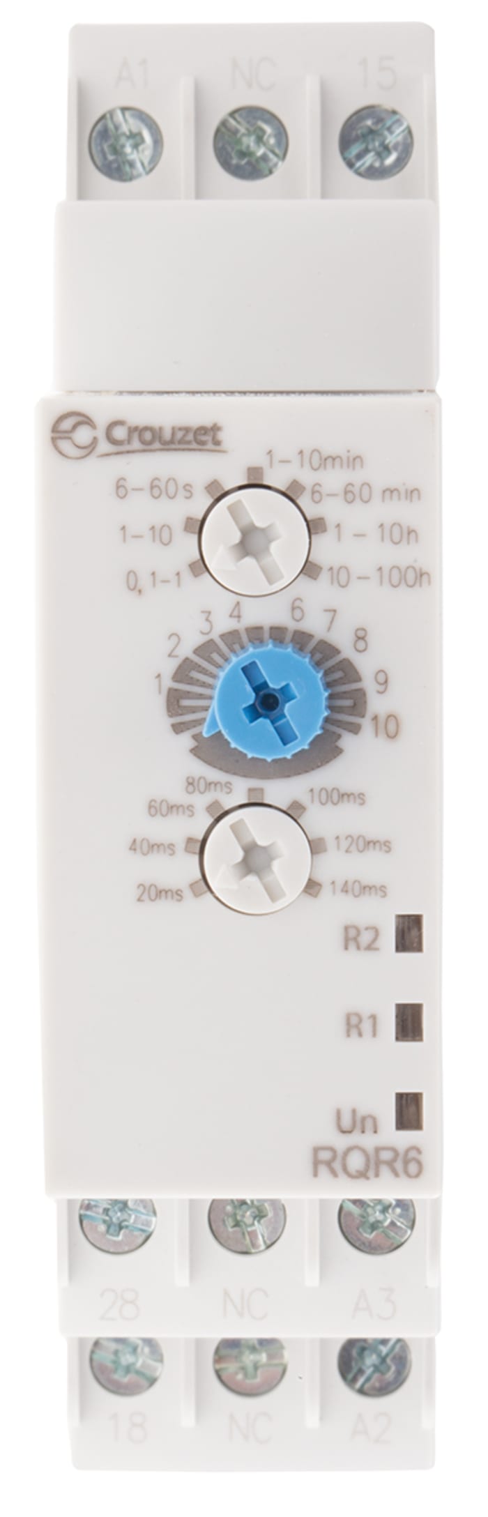 Crouzet DIN Rail Mount Timer Relay, 230 → 240V ac, 2-Contact, 0.1 s → 100h