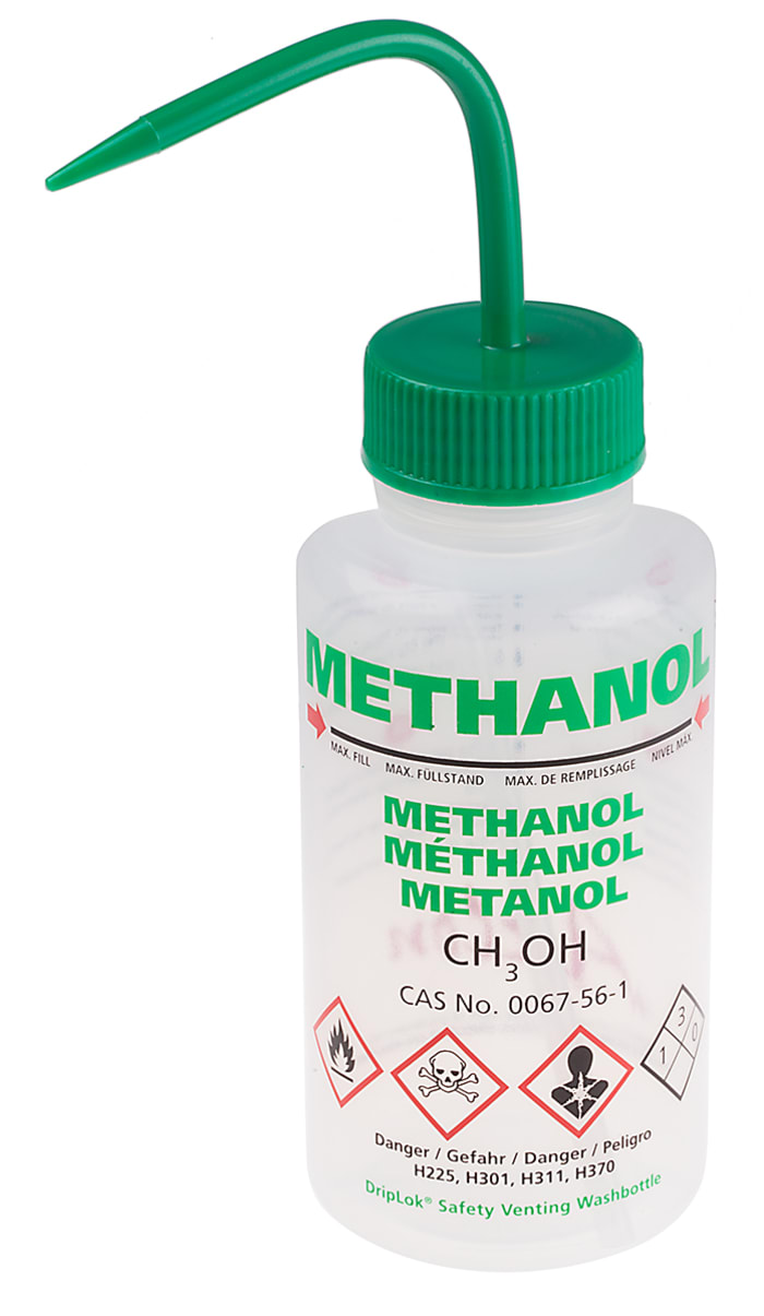 RS PRO 500ml Polyethylene Wide Neck Wash Bottle