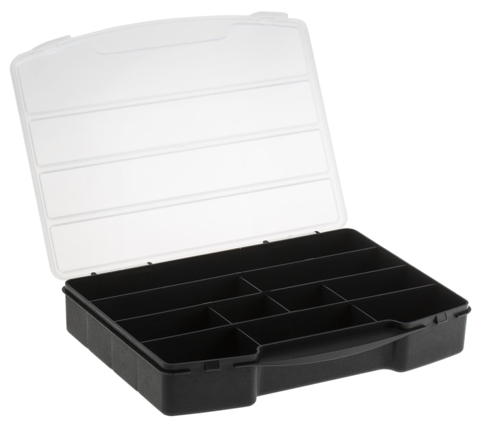 Boite compartimentée RS PRO, 10 Compartiments, Plastique, 40mm x 245mm x 180mm