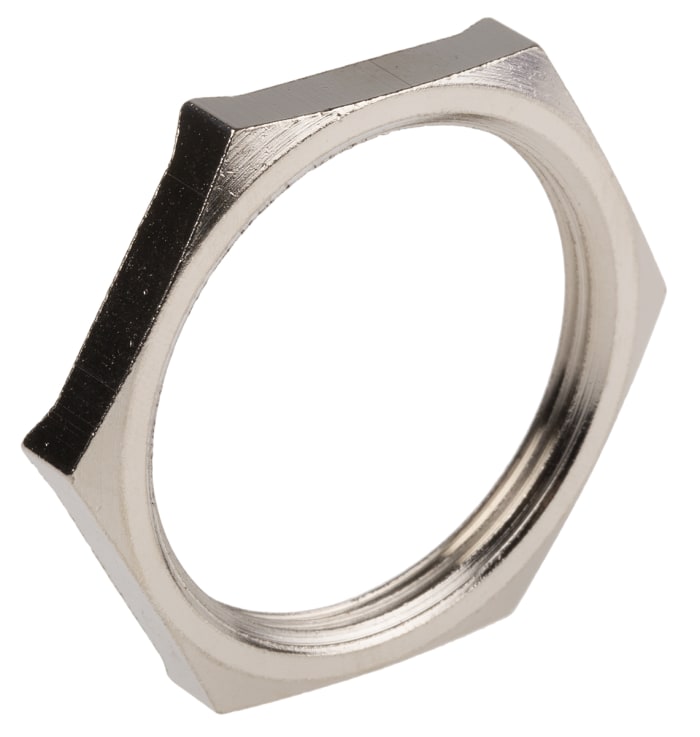 Lapp Silver Flame Retardant, Halogen Free Nickel Plated Brass Cable Gland Locknut, M40 Thread