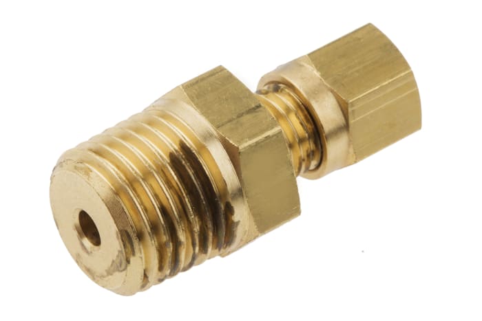 RS PRO 1/4 BSPT Compression Fitting for Use with Thermocouple or PRT Probe, 3mm Probe, RoHS Compliant Standard