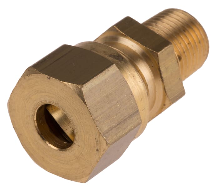RS PRO 1/8 BSPT Compression Fitting for Use with Thermocouple or PRT Probe, 1/4in Probe, RoHS Compliant Standard