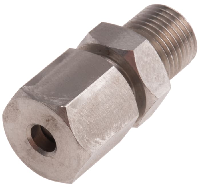 RS PRO 1/8 BSP Compression Fitting for Use with Thermocouple or PRT Probe, 4mm Probe, RoHS Compliant Standard