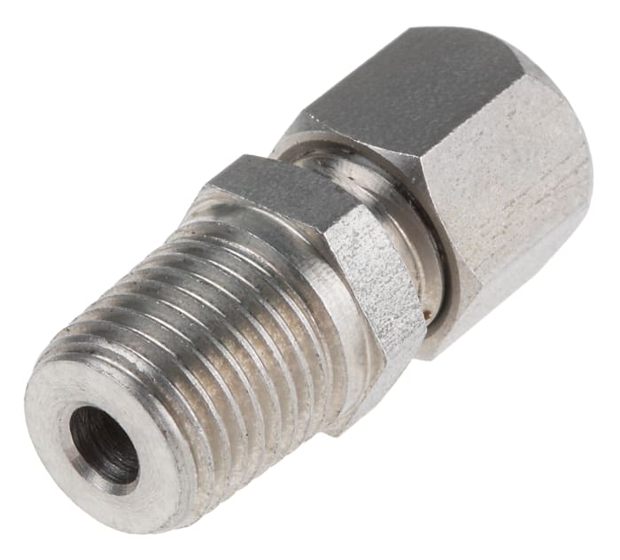 RS PRO 1/4 BSPT Compression Fitting for Use with Thermocouple or PRT Probe, 3/16in Probe, RoHS Compliant Standard
