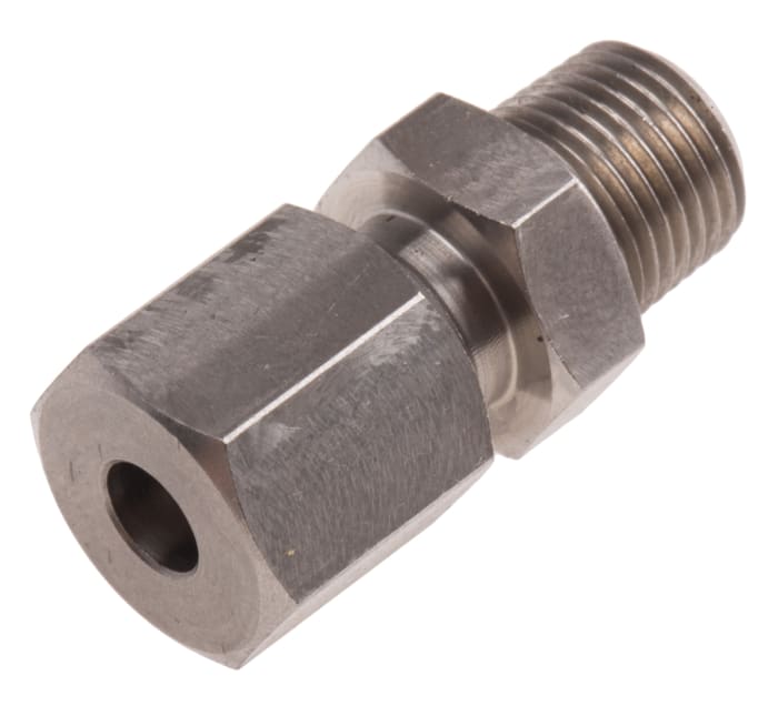 RS PRO 1/8 BSPT Compression Fitting for Use with Thermocouple or PRT Probe, 3/16in Probe, RoHS Compliant Standard