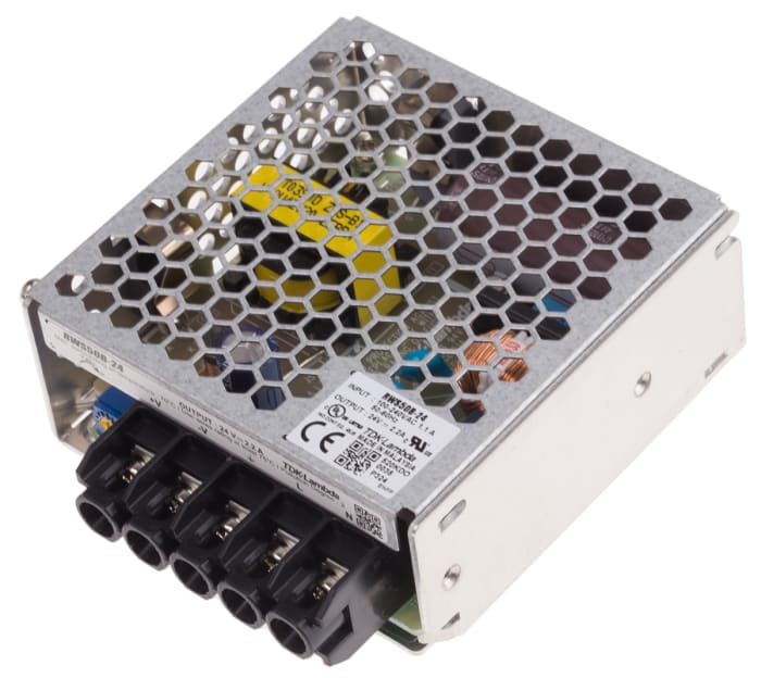 TDK-Lambda Switching Power Supply, RWS-50B-24, 24V dc, 2.2A, 52.8W, 1 Output, 120 → 370 V dc, 85 → 265 V