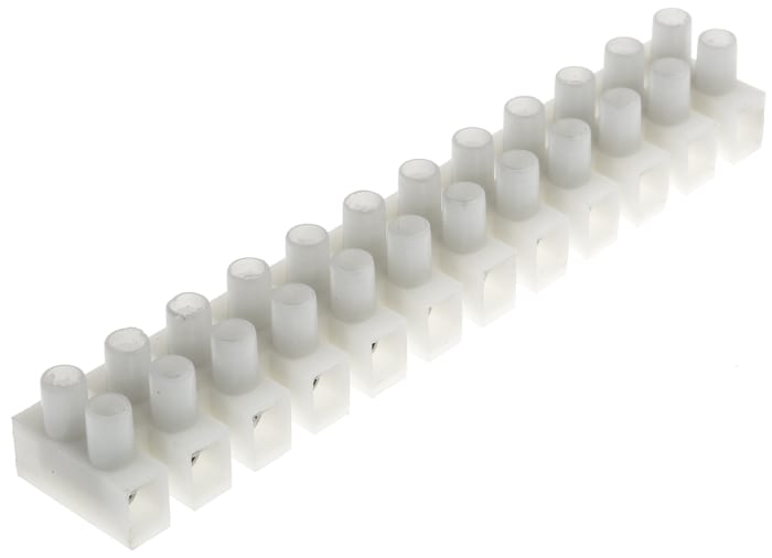 RS PRO Non-Fused Terminal Block, 12-Way, 32A, 12 AWG Wire, Screw Termination