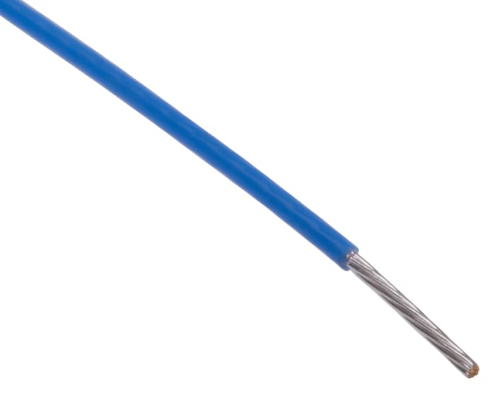 Cable de conexión RS PRO, área transversal 0,22mm² Filamentos del Núcleo 7/0.2 mm Azul, 300 V, long. 100m, 24 AWG