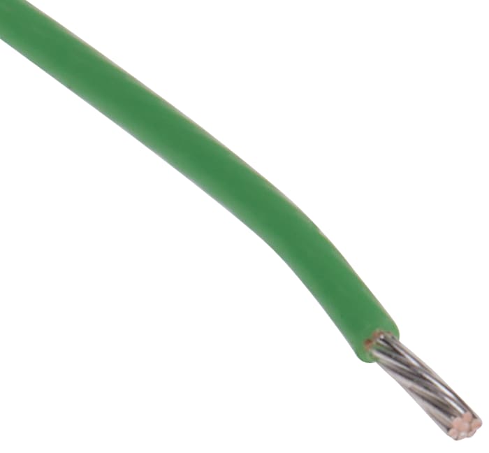 RS PRO Green 0.22 mm² Hook Up Wire, 24 AWG, 7/0.2 mm, 0.2 mm core strands, 100 m, Polytetrafluoroethylene