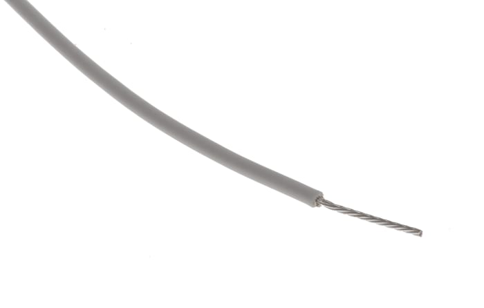 Fil de câblage à gaine PTFE RS PRO BS3G210, 0,34 mm², Gris, 22 AWG, 100m, 300 V