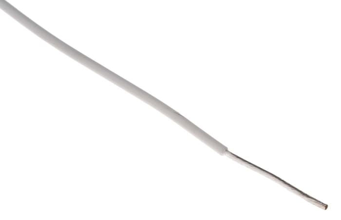 RS PRO White 0.34mm² Hook Up Wire, 22 AWG, 19/0.15 mm, 100m, PTFE Insulation