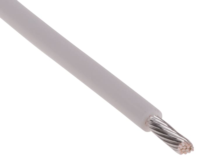 Cable de conexión RS PRO, área transversal 0,6mm² Filamentos del Núcleo 19/0.2 mm Blanco, 600 V, long. 100m, 20 AWG