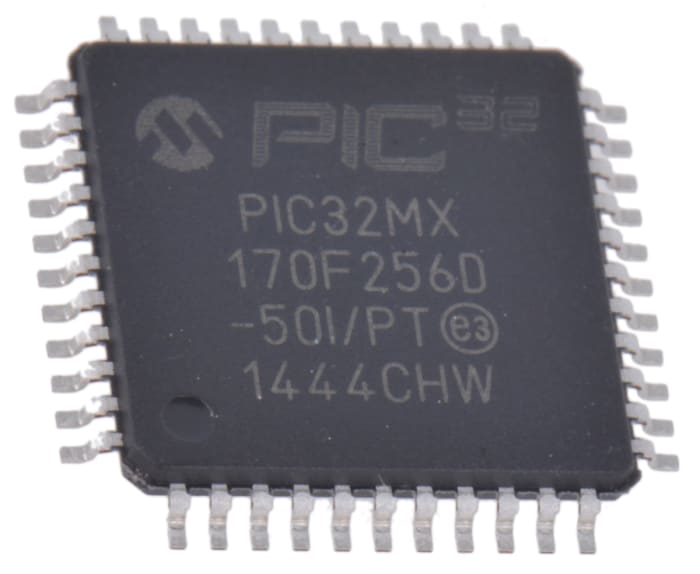 Microchip, 32bit PIC, PIC32MX Microcontroller, 50MHz, 64 kB Flash, 44-Pin TQFP