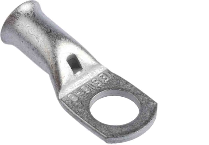 RS PRO Uninsulated Ring Terminal, 8mm Stud Size, 16mm² to 16mm² Wire Size, Natural