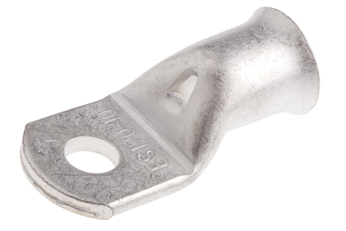 RS PRO Uninsulated Ring Terminal, 10mm Stud Size, 120mm² to 120mm² Wire Size, Natural