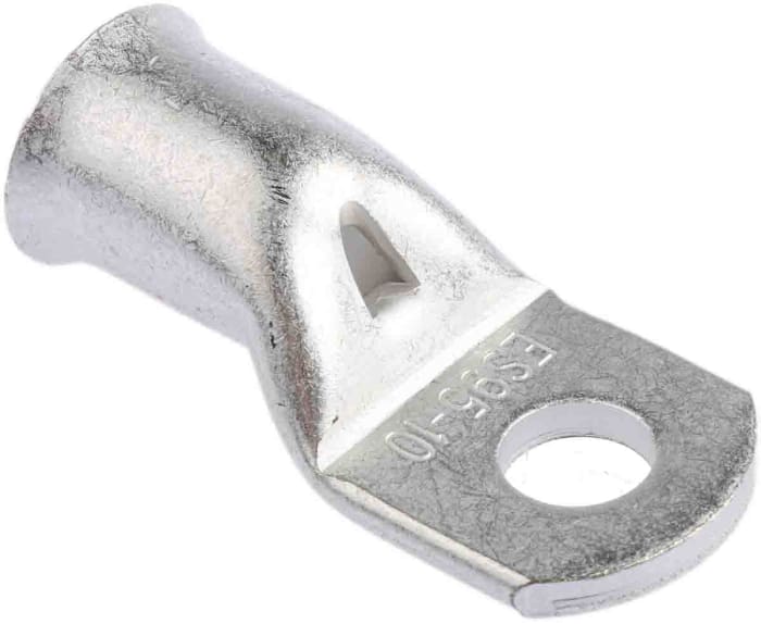 RS PRO Uninsulated Ring Terminal, 10mm Stud Size, 95mm² to 95mm² Wire Size, Natural