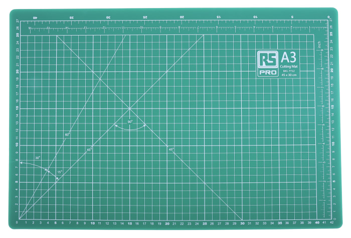Tapis de découpe RS PRO Vert, 450mm x 300mm 10mm