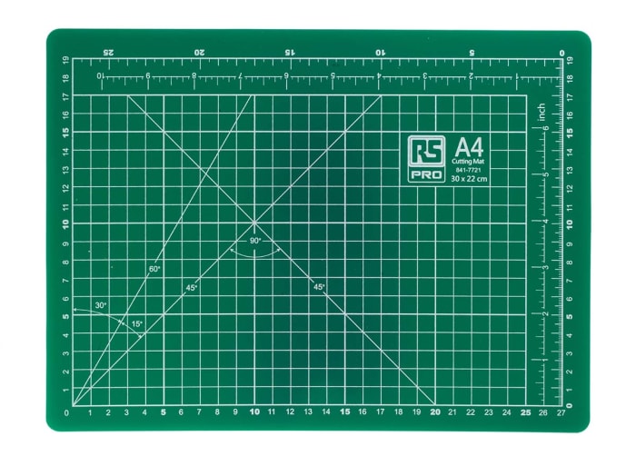 Tapis de découpe RS PRO Vert, 300mm x 220mm 10mm