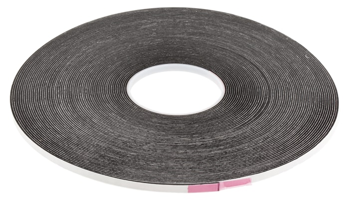 Ruban en mousse simple face Mousse de vinyle Simple face 3M 4516, Noir, 33.0m x 6.30mm