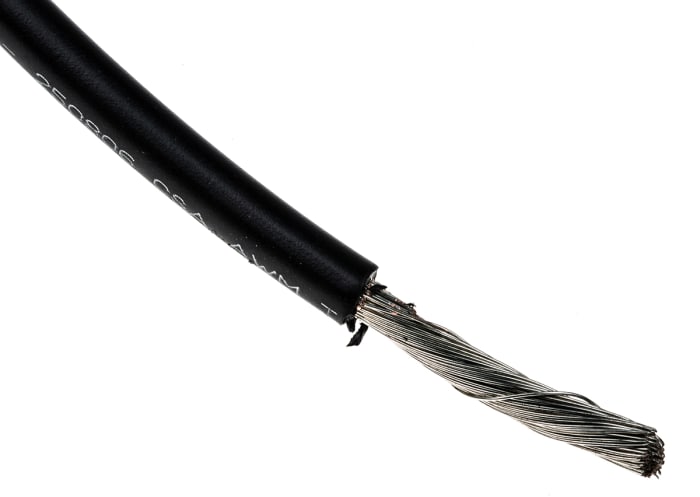 Fils de câblage Alpha Wire UL1015, Hook-up Wire PVC, 5,2 mm², Noir, 10 AWG, 100ft, 600 V