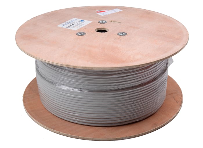 Cable Ethernet Cat6a F/FTP RS PRO, long. 500m, Libre de halógenos y bajo nivel de humo (LSZH)