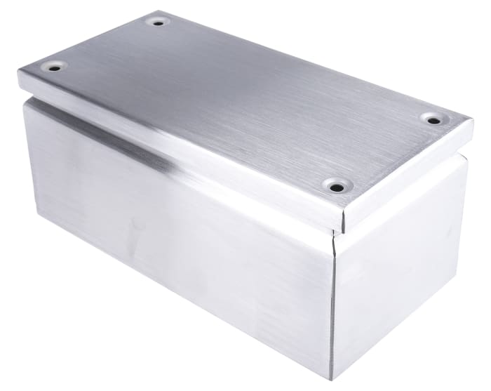 RS PRO Unpainted Stainless Steel Terminal Box, IP66, 300 x 150 x 120mm