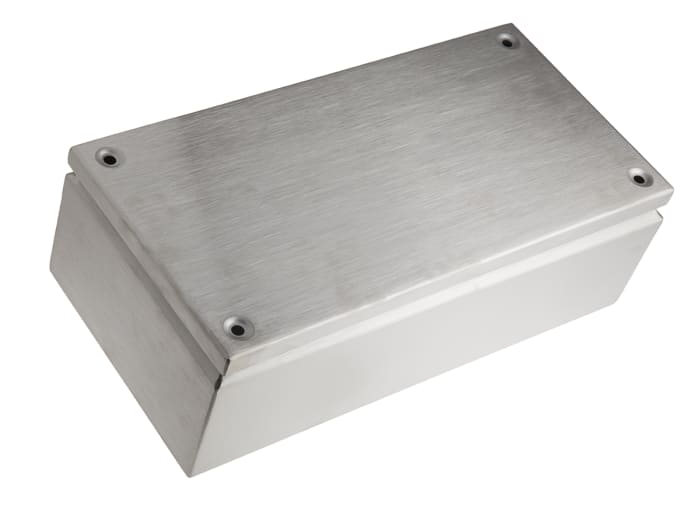 Caja de conexión RS PRO, 0, Acero Inoxidable, Sin Pintar, 400mm, 200mm, 120mm, 400 x 200 x 120mm, IP66