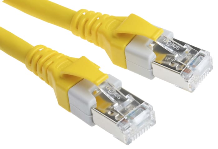 HARTING, 20m Cat5e, Yellow RJ45 to Male RJ45 Male, SF/UTP Shielded, Terminated PUR Sheath