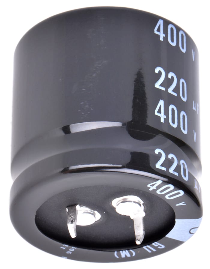 Nichicon 220μF Aluminium Electrolytic Capacitor 400V dc, Snap-In - LGU2G221MELB