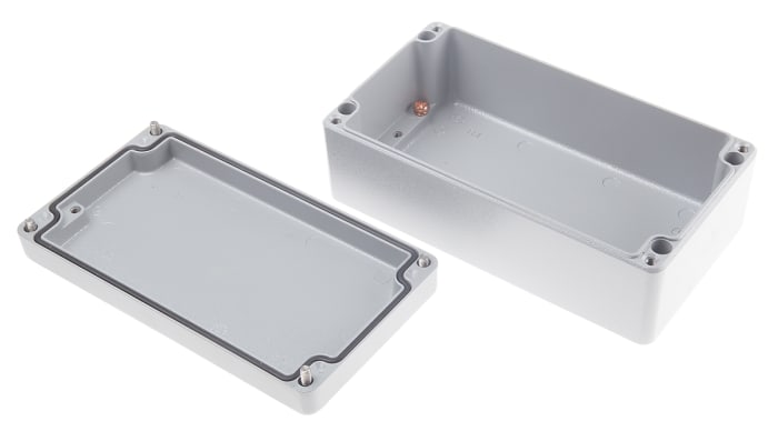 RS PRO | RS PRO Grey Grey Lid Die Cast Aluminium Enclosure, IP66, 81 mm ...