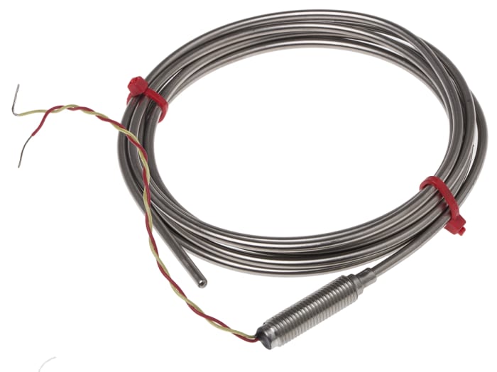 RS PRO Type K Mineral Insulated Thermocouple 2m Length, 3mm Diameter → +1100°C