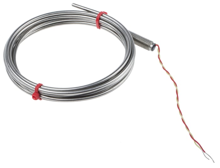 RS PRO Type K Mineral Insulated Thermocouple 2m Length, 3mm Diameter → +1100°C