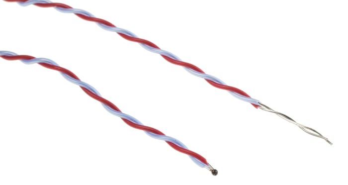 RS PRO Type T Exposed Junction Thermocouple 1m Length, 1/0.3mm Diameter → +250°C